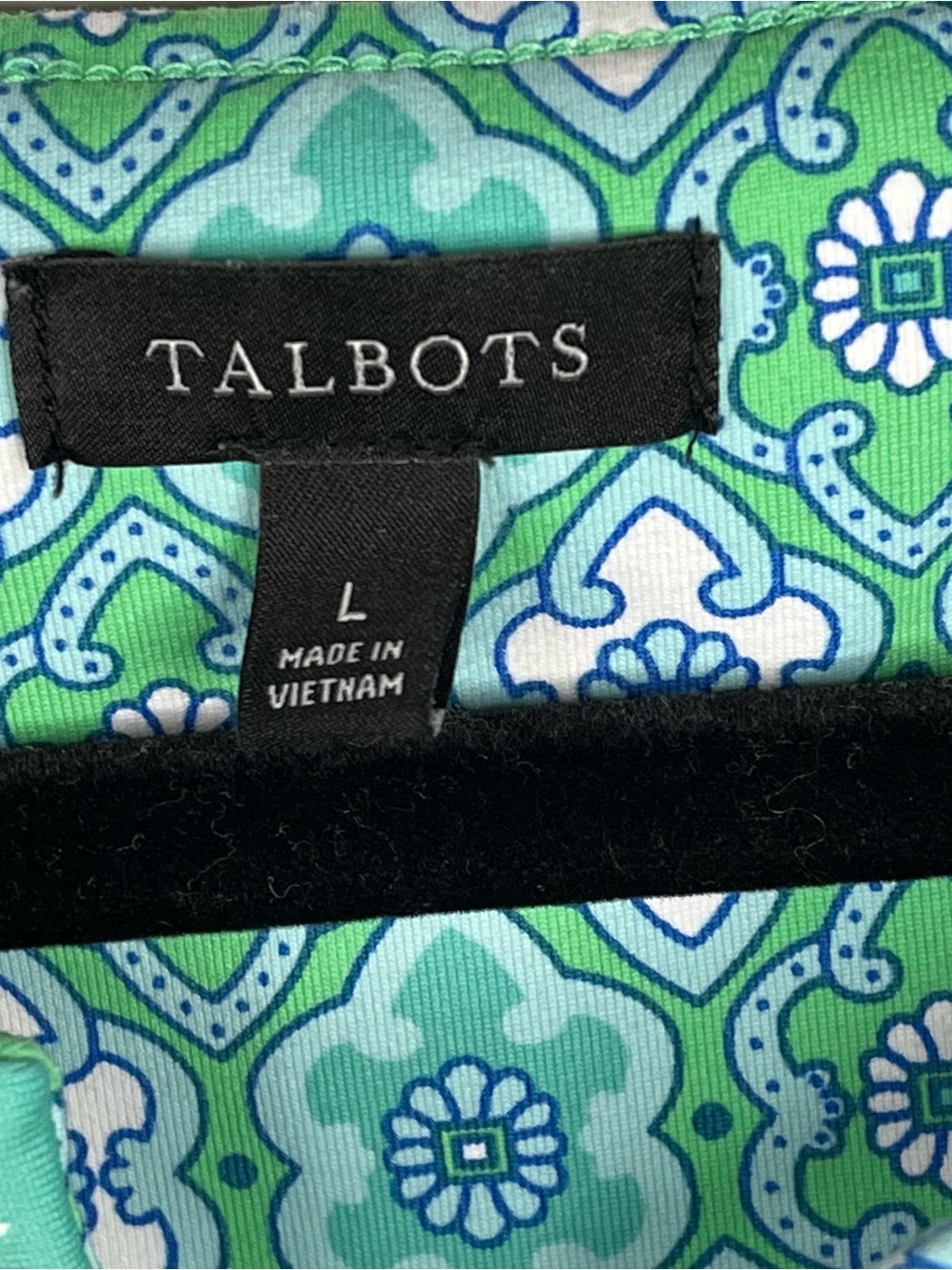 Talbots Women’s Green Tile Medallion Print Midi Sheath Dress Lrg - Picture 9 of 10